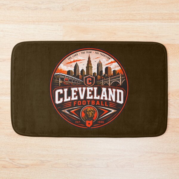 Item preview, Cleveland Football City Skyline Vintage Sports Logo Shirt designed and sold by TKOprintdesigns.