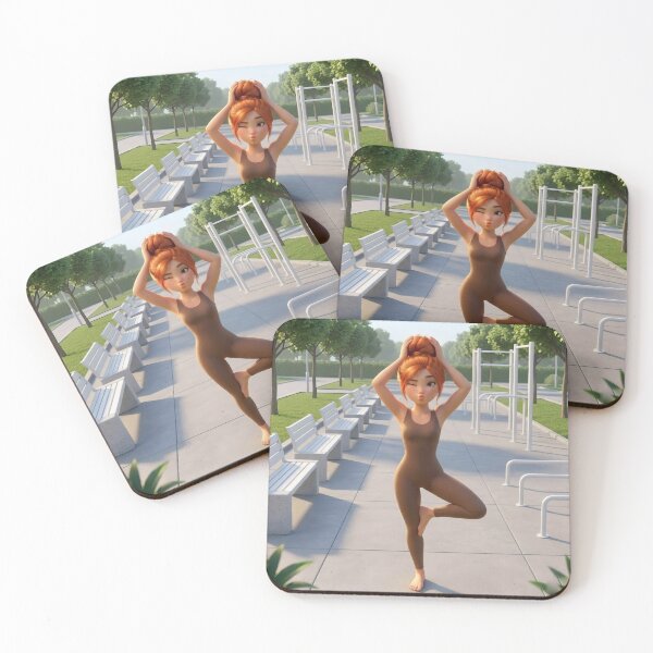 Item preview, Yoga Morning Bliss - Redhead Yogi in the Park designed and sold by Azurart2.