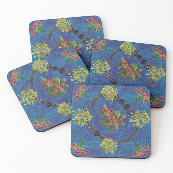 Item preview, Spring Maple Crab Apple Walnut & Honey Locust on Blues designed and sold by Digitalmyth's Designs.