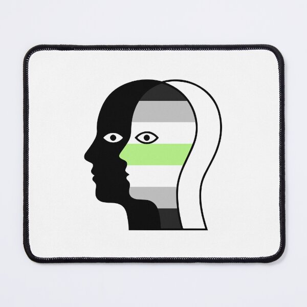 Item preview, Agender Pride Minimalist Two Faces - Silhouette LGBTQ Illustration designed and sold by Cannaxes Studio.