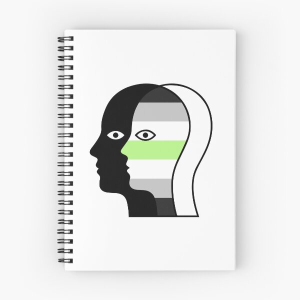 Item preview, Agender Pride Minimalist Two Faces - Silhouette LGBTQ Illustration designed and sold by Cannaxes Studio.