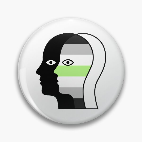 Item preview, Agender Pride Minimalist Two Faces - Silhouette LGBTQ Illustration designed and sold by Cannaxes Studio.