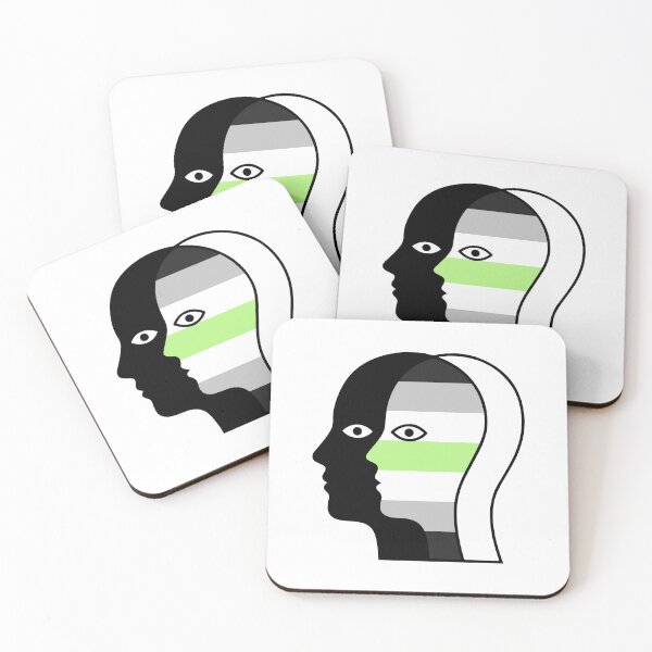 Item preview, Agender Pride Minimalist Two Faces - Silhouette LGBTQ Illustration designed and sold by Cannaxes Studio.
