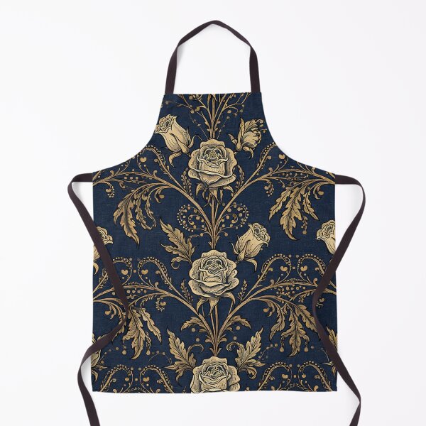 Item preview, Art Nouveau Gothic Rose Navy Gold Seamless Pattern designed and sold by Grainwork.
