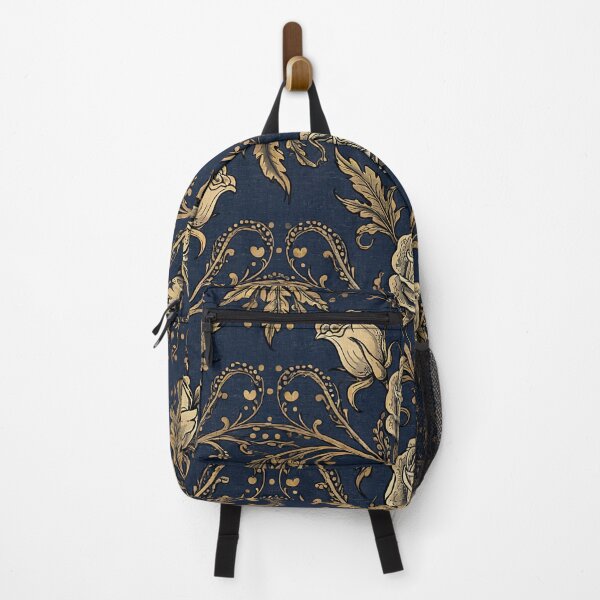 Item preview, Art Nouveau Gothic Rose Navy Gold Seamless Pattern designed and sold by Grainwork.