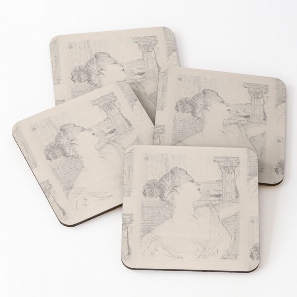 Item preview, Sybil Sanderson by Toulouse-Lautrec Vintage Classical Profile Sketch Art designed and sold by artofuniverse.