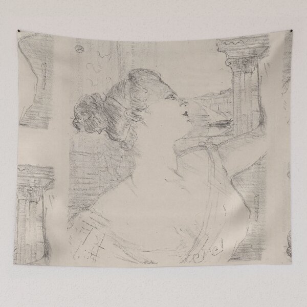 Item preview, Sybil Sanderson by Toulouse-Lautrec Vintage Classical Profile Sketch Art designed and sold by artofuniverse.