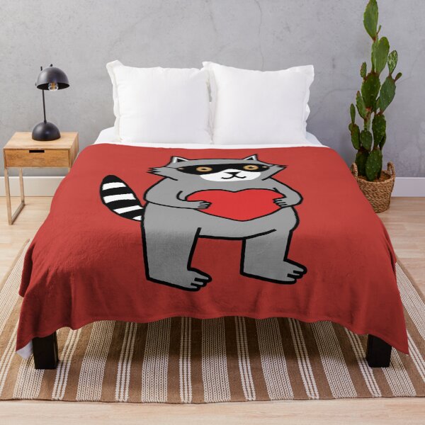 Item preview, Cute Raccoon Holding Red Heart designed and sold by ellenhenry.