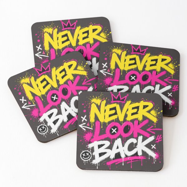 Item preview, NEVER LOOK BACK Graffiti Quote Tee | Neon Urban Fashion designed and sold by JustResultsCo.