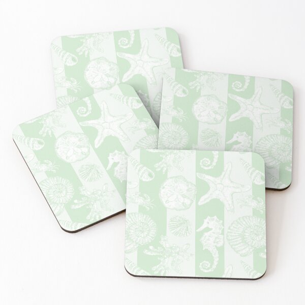 Item preview, Vintage White Washed Sea Life in Mint Green  designed and sold by PD-Coastal.