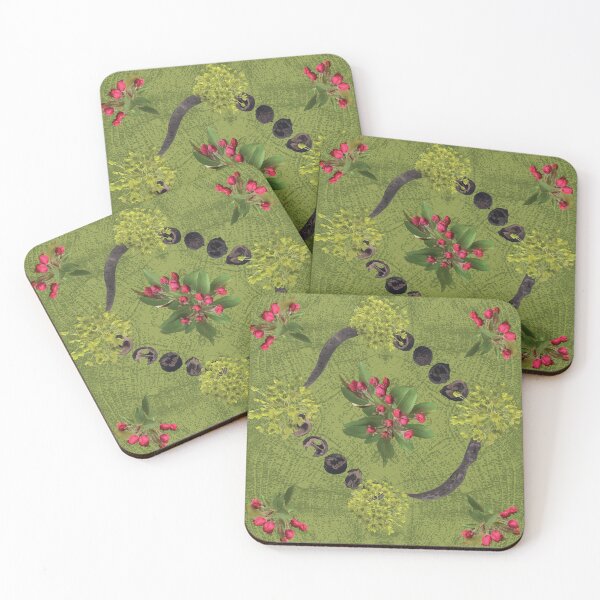 Item preview, Spring Maple Crab Apple Walnut & Honey Locust on Greens designed and sold by Digitalmyth's Designs.