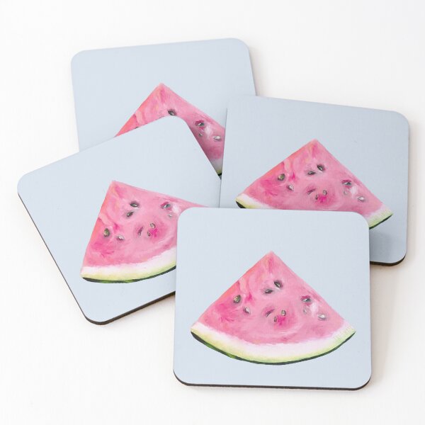 Item preview, RETRO WATERMELON DREAM | Vintage Summer Oil Painting | Blue Grey Pop Art designed and sold by BlueberrySwan.