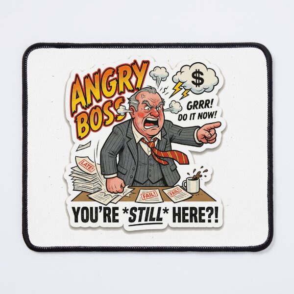 Item preview, Angry Boss Comic Sticker designed and sold by Alta-store.