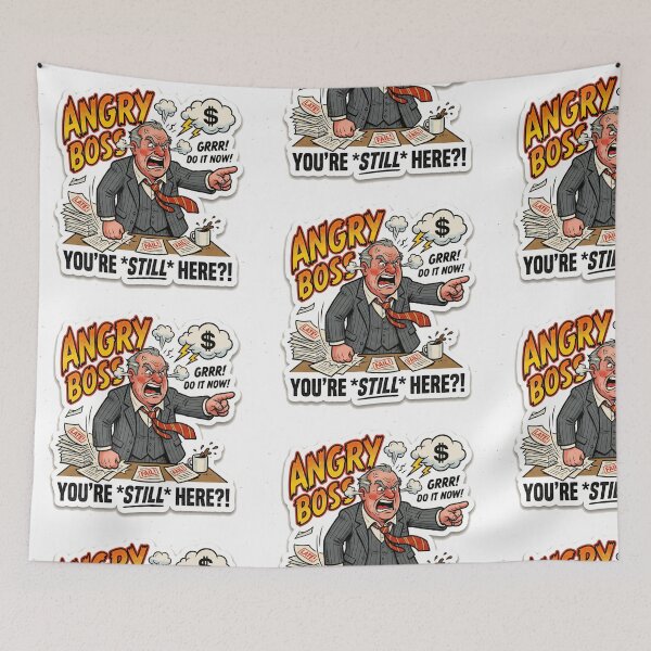 Item preview, Angry Boss Comic Sticker designed and sold by Alta-store.