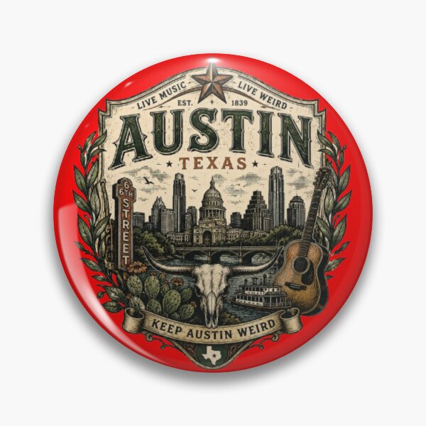 Item preview, Austin Texas Vintage Crest T-Shirt designed and sold by Wandering Threads.