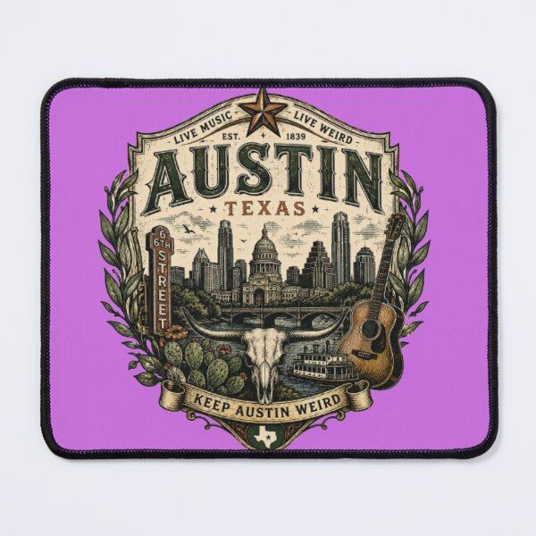 Item preview, Austin Texas Vintage Crest T-Shirt designed and sold by Wandering Threads.
