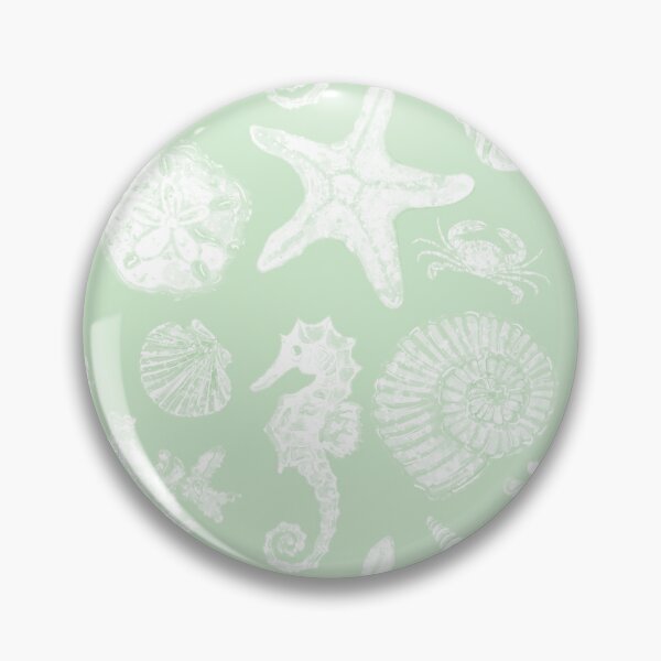 Item preview, Vintage White Washed Sea Life in Mint Green  designed and sold by PD-Coastal.