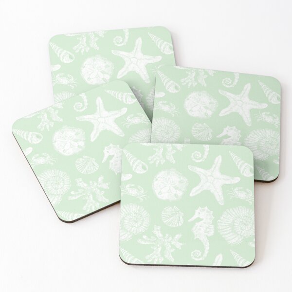 Item preview, Vintage White Washed Sea Life in Mint Green  designed and sold by PD-Coastal.