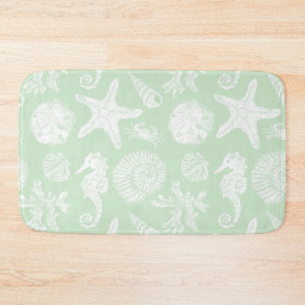 Item preview, Vintage White Washed Sea Life in Mint Green  designed and sold by PD-Coastal.