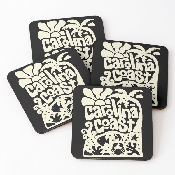 Item preview, Carolina Coast Beach Vintage Retro Palm Tree Ocean Fish Crab Starfish designed and sold by SaltCreatives.