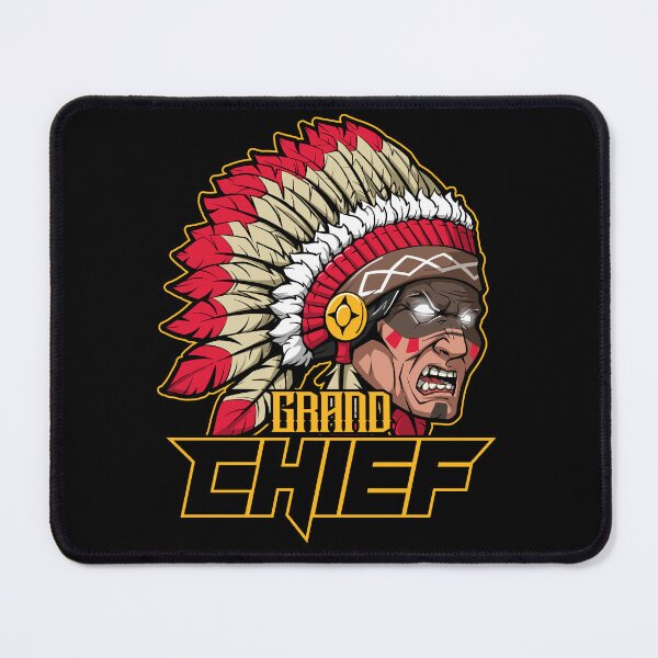 Item preview, Grand Chief Warrior - Fierce Red and Gold Mascot Illustration designed and sold by Canache.