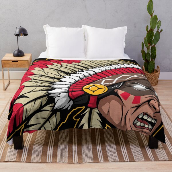 Item preview, Grand Chief Warrior - Fierce Red and Gold Mascot Illustration designed and sold by Canache.