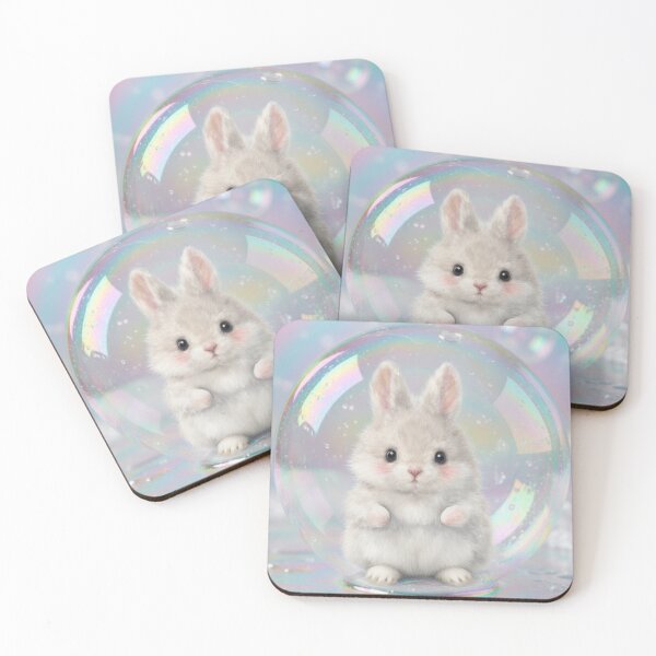 Item preview, Adorable Fluffy Bunny in Iridescent Soap Bubble - Dreamy Rainbow Art designed and sold by lovelistivkaa.