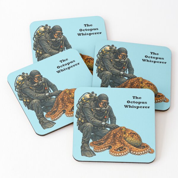 Item preview, Vintage SCUBA Diving Diver Petting and Taming a Large Octopus URM designed and sold by urmaddad.