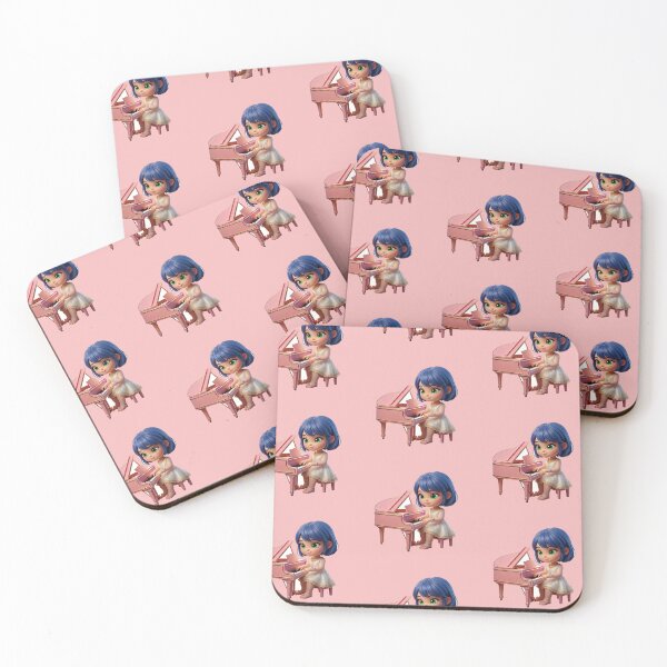 Item preview, Cute Chibi Girl Playing Pink Piano Illustration designed and sold by Azurart2.