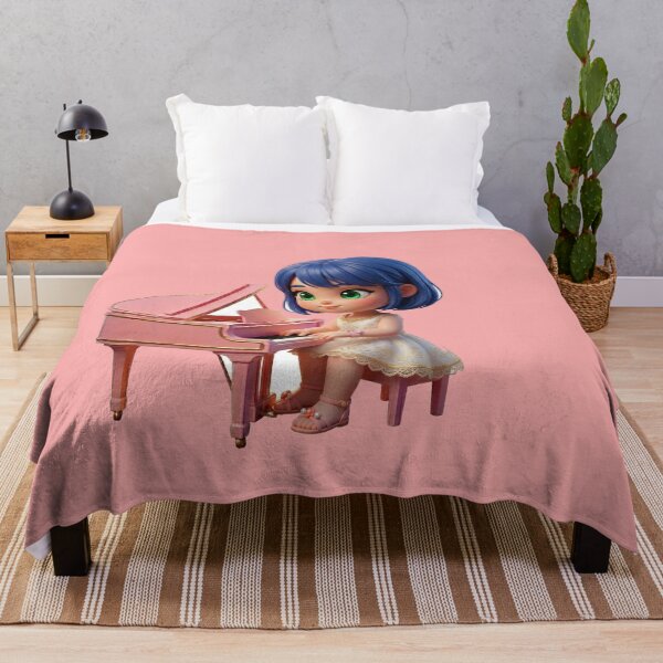 Item preview, Cute Chibi Girl Playing Pink Piano Illustration designed and sold by Azurart2.