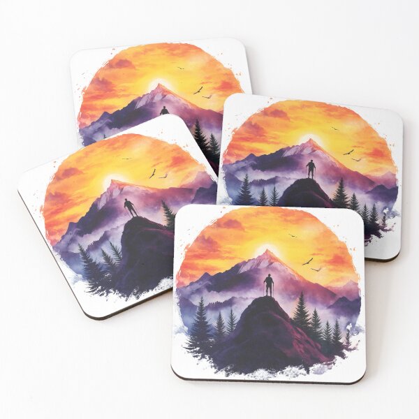 Item preview, Rise Beyond the Peaks – Mountain Sunrise Adventure Art designed and sold by innerfaith.