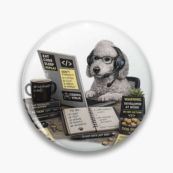 Item preview, Bedlington Terrier Coding Dog – Realistic Programmer Puppy designed and sold by YamiSociety.