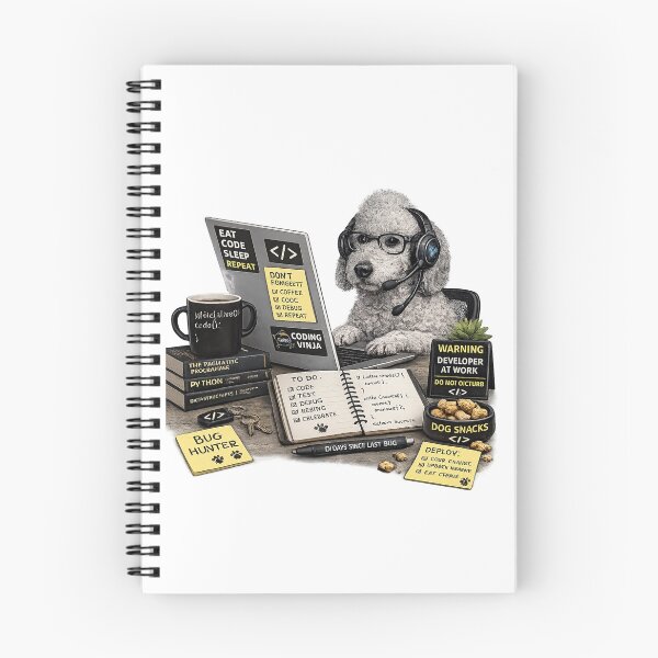 Item preview, Bedlington Terrier Coding Dog – Realistic Programmer Puppy designed and sold by YamiSociety.