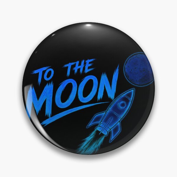 Item preview, To The Moon Crypto Trading Rocket Blue Neon Aesthetic designed and sold by PatysArt.
