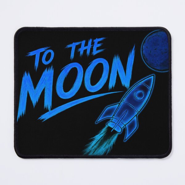 Item preview, To The Moon Crypto Trading Rocket Blue Neon Aesthetic designed and sold by PatysArt.