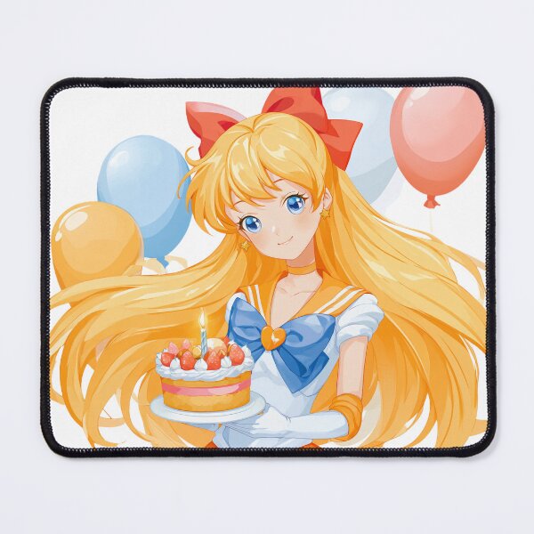 Item preview, Sailor Venus birthday cake balloons card designed and sold by spiritedmuse.
