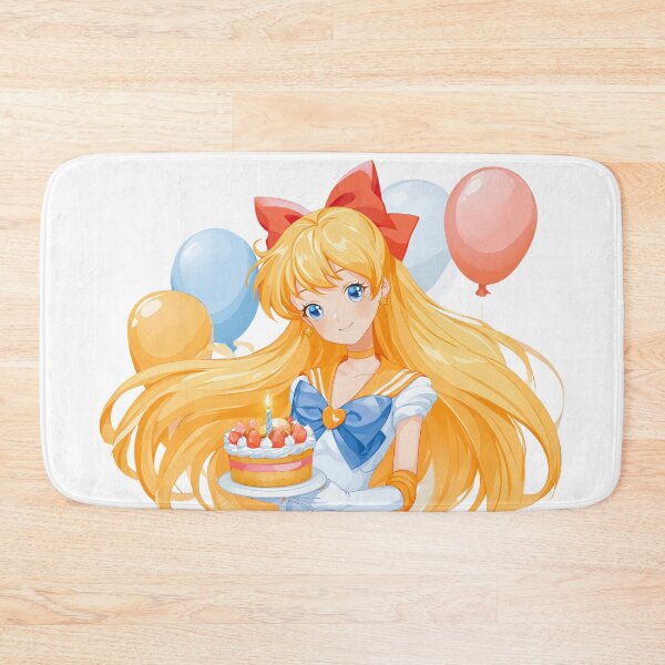 Item preview, Sailor Venus birthday cake balloons card designed and sold by spiritedmuse.