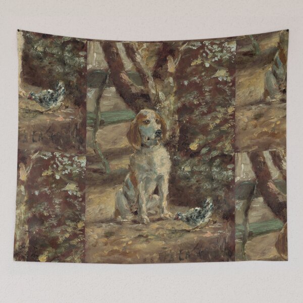 Item preview, The Artist’s Dog Flèche by Toulouse-Lautrec Vintage Rustic Dog Portrait Art designed and sold by artofuniverse.