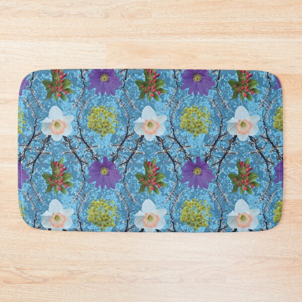 Item preview, Spring Maple Crab Apple Plum Windflower Daffodil on Blues designed and sold by Digitalmyth's Designs.