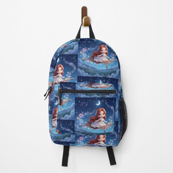Item preview, Magical girl illustration: charming chibi on a flying carpet designed and sold by Azurart2.