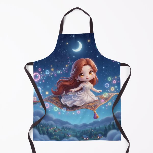 Item preview, Magical girl illustration: charming chibi on a flying carpet designed and sold by Azurart2.