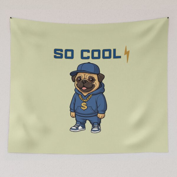 Item preview, So Cool – Stylish Pug Streetwear Design designed and sold by Aimetoi.