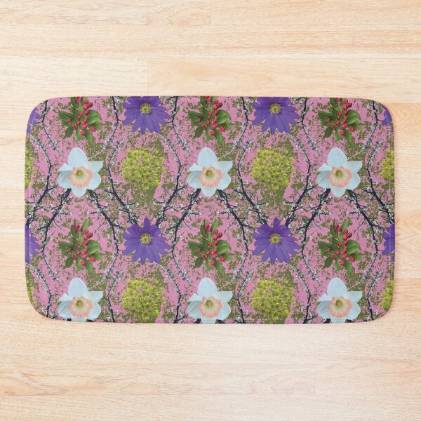 Item preview, Spring Maple Crab Apple Plum Windflower Daffodil on Pink & Green designed and sold by Digitalmyth's Designs.