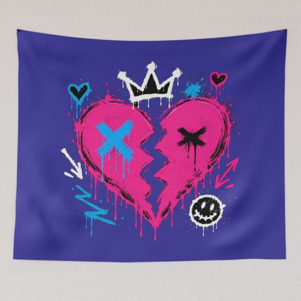 Item preview, Graffiti Broken Heart Shirt | Neon Urban Street Art designed and sold by JustResultsCo.