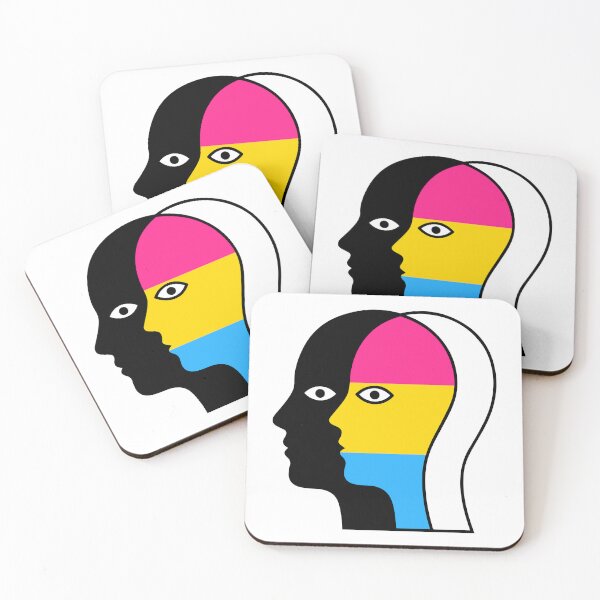 Item preview, Two Faces Pansexual Pride Line Art - LGBTQ Minimalist Art designed and sold by Cannaxes Studio.