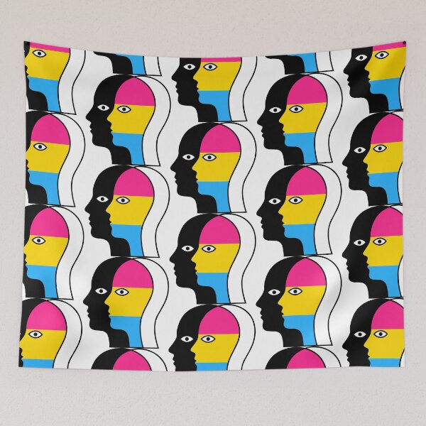 Item preview, Two Faces Pansexual Pride Line Art - LGBTQ Minimalist Art designed and sold by Cannaxes Studio.
