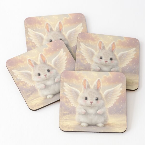 Item preview, Adorable Baby Bunny Angel - Whimsical Heavenly Rabbit Art designed and sold by lovelistivkaa.