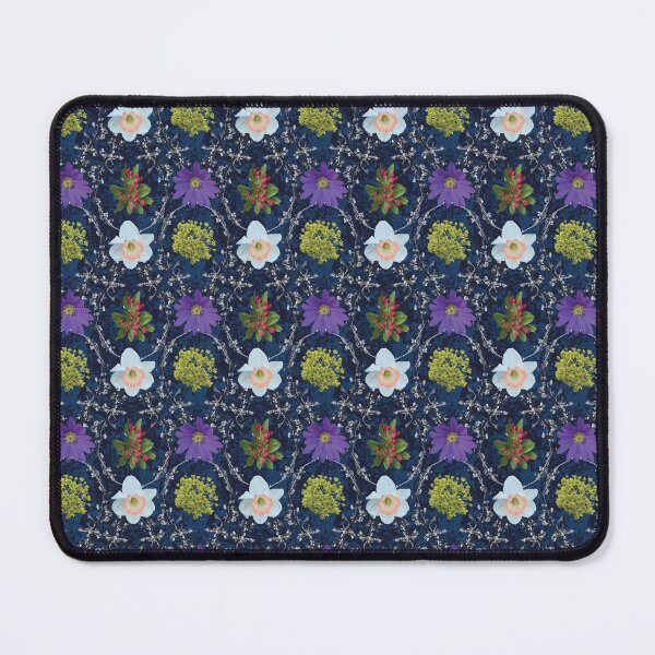 Item preview, Spring Maple Crab Apple Plum Windflower Daffodil on Dark Blue designed and sold by Digitalmyth's Designs.