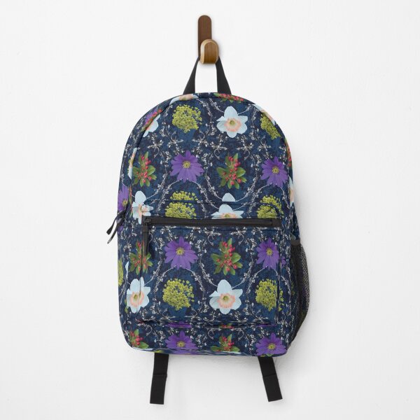 Item preview, Spring Maple Crab Apple Plum Windflower Daffodil on Dark Blue designed and sold by Digitalmyth's Designs.