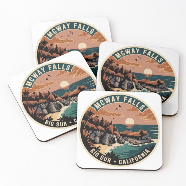 Item preview, McWay Falls California: Sunset Badge designed and sold by CircinusStore.